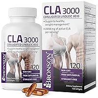 CLA 3000 Extra High Potency Supports Healthy Weight Management Lean Muscle Mass Non-Stimulating Conjugated Linoleic Acid 120 Softgels