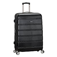 Rockland Melbourne Hardside Expandable Spinner Wheel Luggage, Black, Checked-Large 28-Inch