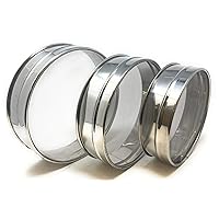 Stainless Steel Sieve ~ Set of 3 ~ for Flours, Seeds, Beans & Lentils - Sizes 6.7
