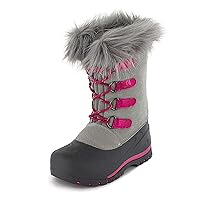 Northside Girl's Snow Drop II Boot, Light Gray/Fuchsia, Size 11 Medium US Little Kid