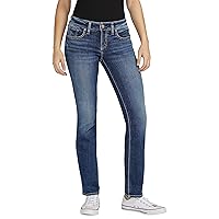 Silver Jeans Co. Women's Britt Low Rise Curvy Fit Straight Leg Jeans