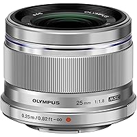 OM SYSTEM OLYMPUS M.Zuiko Digital 25mm F1.8 Silver For Micro Four Thirds System Camera, Compact Design, Beautiful Bokeh, Bright