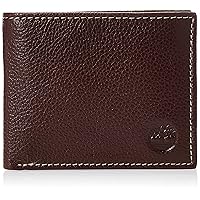 Timberland Men's Leather Wallet with Attached Flip Pocket, Brown (Sportz), One Size
