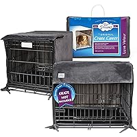 Pet Dreams Dog Crate Cover – Small to Extra Large Dog Kennel Covers, Breathable Double Door Soft Cage Covers for Dog Crates, Great for Dog Crate Training (Graphite Grey, 24 inches)