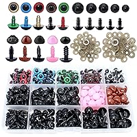 ARTCXC 560Pieces 6-14mm Safety Eyes and Noses Set with Washers for Crafts,Black And Colorful Plastic Safety Eyes Craft Crochet Eyes for DIY Doll and Stuffed Animal Making Supplies