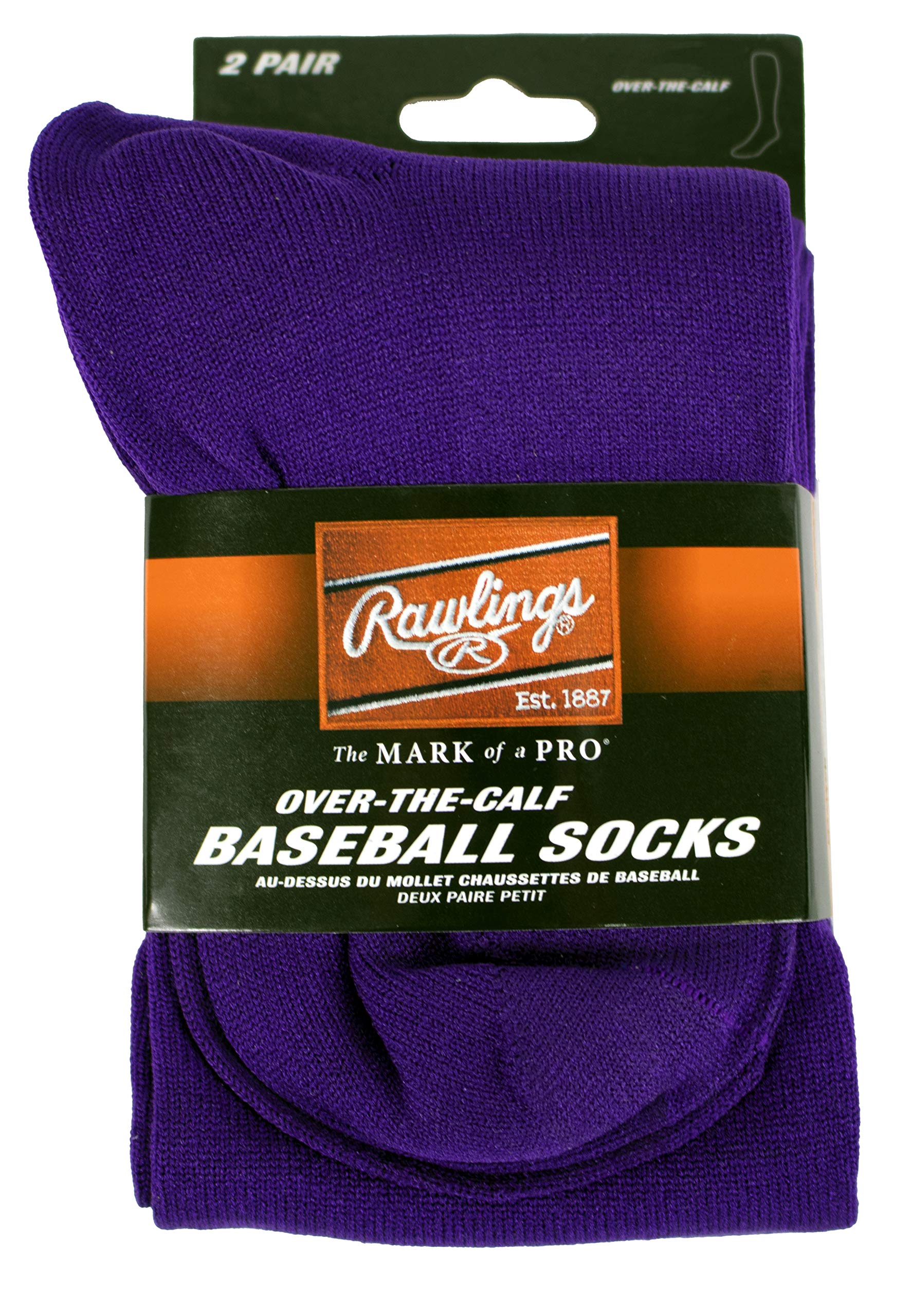 Rawlings Baseball/Fastpitch Softball Socks | 2 Pair | Multiple Sizes/Colors