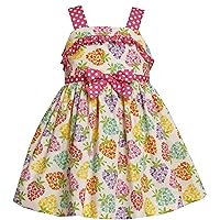 Bonnie Jean Girls Multi Color Heart Fruit Print Summer Sun Dress, Multi, 2T - 4T