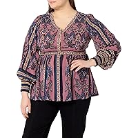 Avenue Plus Size TOP Serene PLC in Dusk, Size 20