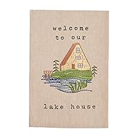 Mud Pie Welcome Embroidery Lake Towel; 21
