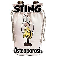 3dRose Dooni Designs Cause Awareness Ribbon Designs - Bee Sting Osteoporosis Awareness Ribbon Cause Design - Wine Bag (wbg_115046_1)