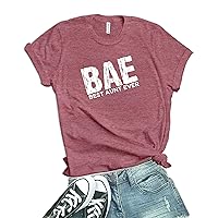 Decrum Best Aunt Ever Shirt - BAE Aunt Gifts Auntie Shirt for Women