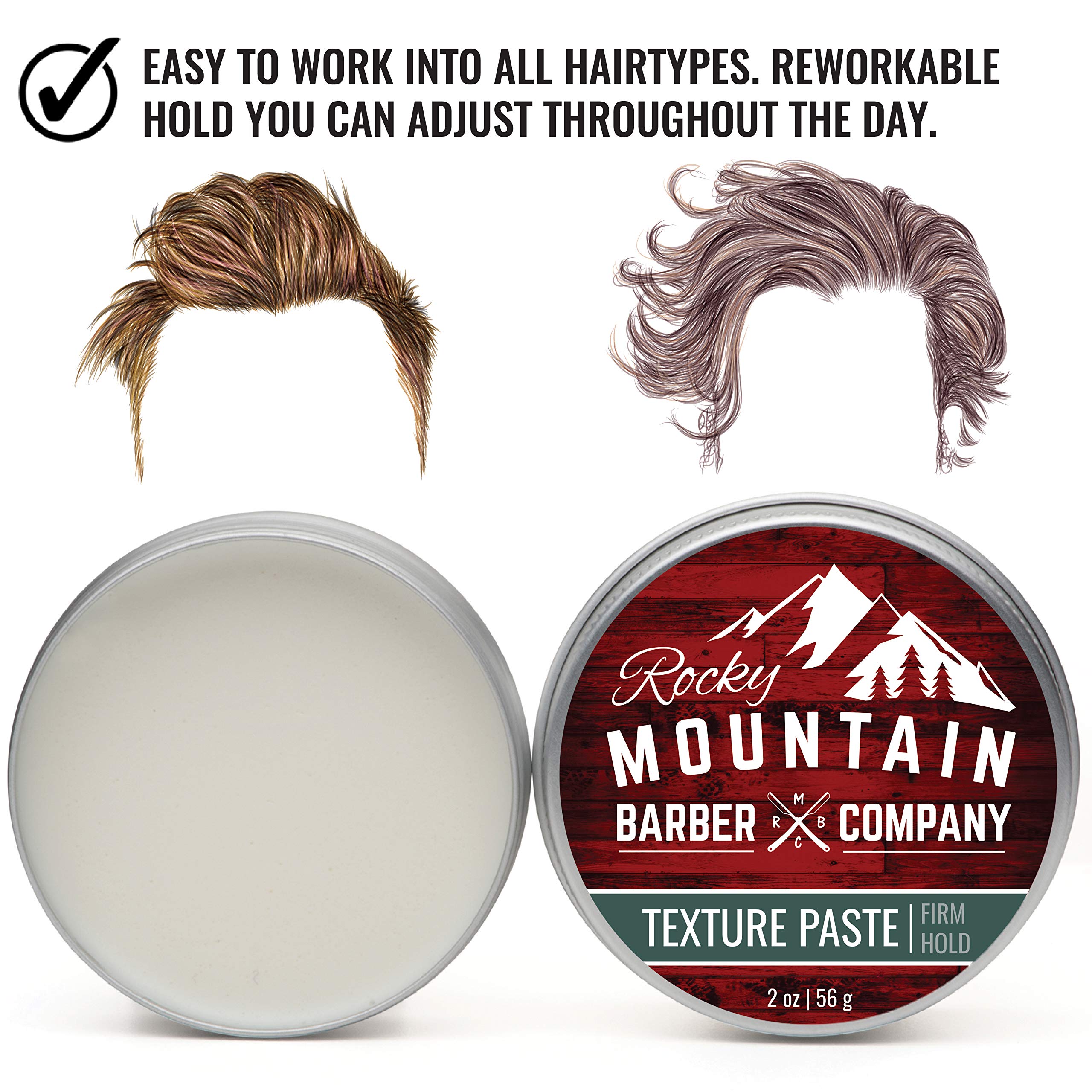 Mua Hair Paste for Men - Hair Styling Paste with Pliable Light-Firm Hold  for All Hair Styles, Shine-Free Matte Finish - Easy to Wash Out – 2oz by  Rocky Mountain Barber Company