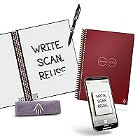 Rocketbook Core Reusable Smart Notebook | Innovative, Eco-Friendly, Digitally Connected Notebook with Cloud Sharing Capabilities | Lined, 6