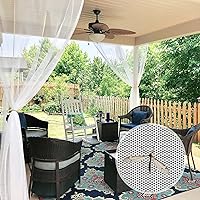 RYB HOME 2 Panels Porch Screen Mesh Outdoor Curtains Lightweight Mosquito Netting for Patio Gazebo Pool Hut Bug Garden Netting Size Adjustable, White, 118 inches Wide x 84 inches Long