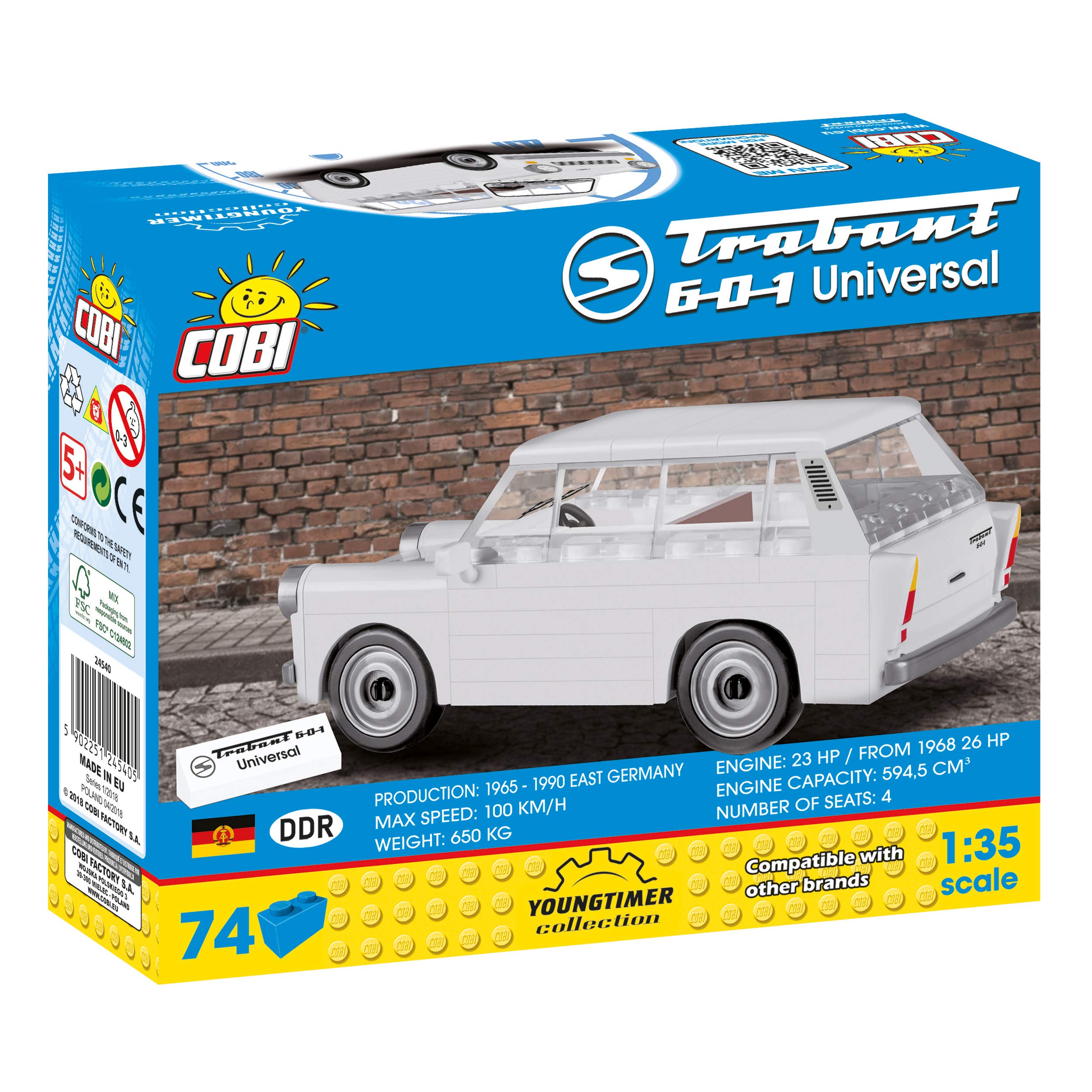 Cobi COB24540 Trabant 601 Universal (74 pcs) Other License Brick Built Model kit