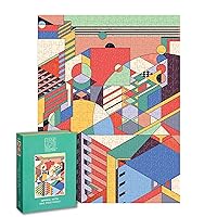 Galison Frank Lloyd Wright Imperial Hotel – 500 Piece Book Puzzle Featuring Tokyo Hotel Geometric Pattern Artwork Packaged in Magnetic Keepsake Book Sized Box