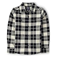 The Children's Place Boys' Long Sleeve Plaid Flannel Button Up Shirt