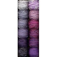 Valdani Size 12 Perle Cotton Embroidery Thread Purple Frenzy Collection (PC12-PurpleF)