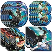 Unique How to Train Your Dragon 3 Dinnerware Bundle, Plates, Napkins, Kids Birthday Party, Baby Shower Decor, Party Decoration Supplies