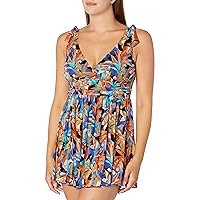 Women's Standard Nirvana Mesh Shoulder Tie Wrap Romper, Multi, 10