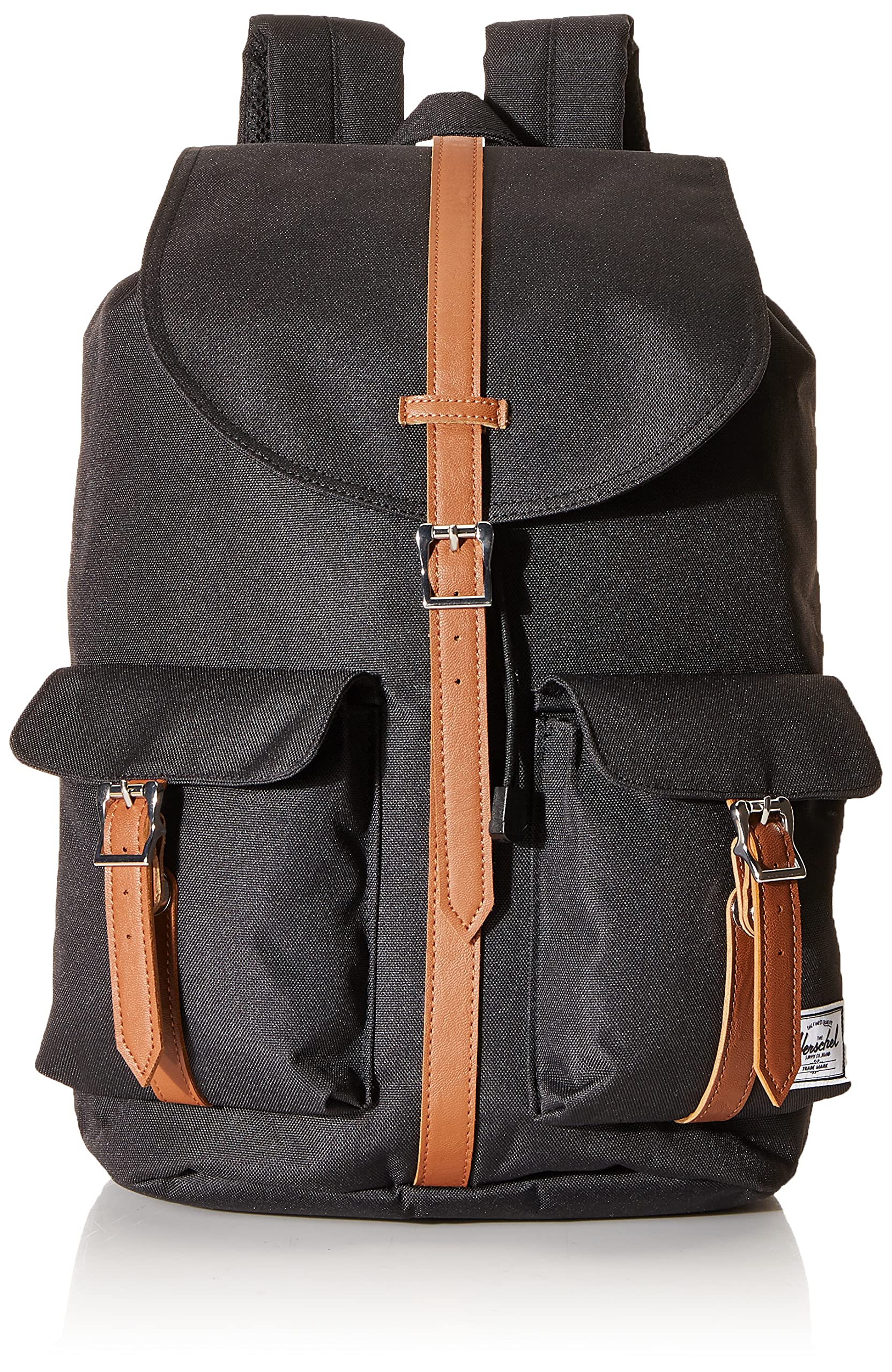 Herschel Dawson Backpack, Black/Tan Synthetic Leather, Classic 20.5L
