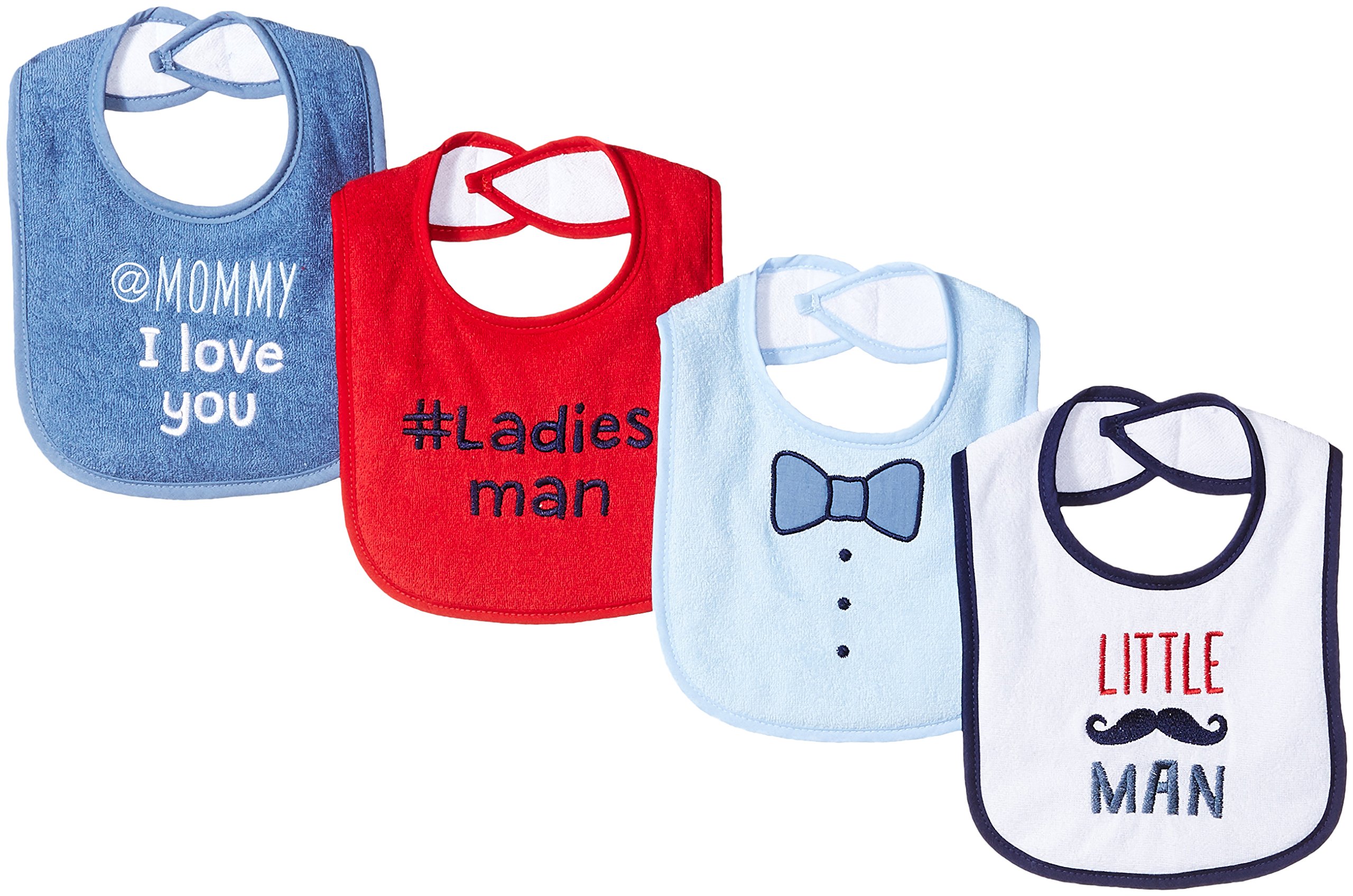 Luvable Friends Unisex Baby Cotton Terry Drooler Bibs with Fiber Filling