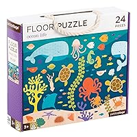 Petit Collage Floor Puzzle, Ocean Life Friends, 24-Pieces – Large Puzzle for Kids, Completed Ocean Jigsaw Puzzle Measures 18” x 24” – Makes a Great Gift Idea for Ages 3+