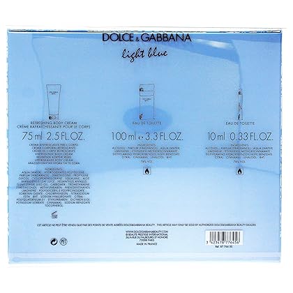 Dolce & Gabbana LIGHT BLUE GIFT SET, 3 Count