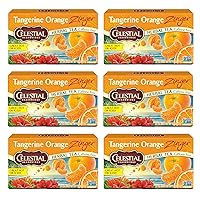 Tangerine Orange Zinger Herbal Tea, Caffeine Free, 20 Tea Bags Box, (Pack of 6)
