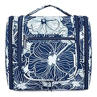 Hanging Toiletry Bag for Women Travel Makeup Bag Organizer Toiletries Bag for Cosmetics Essentials Accessories (Large, Blue Lotus)