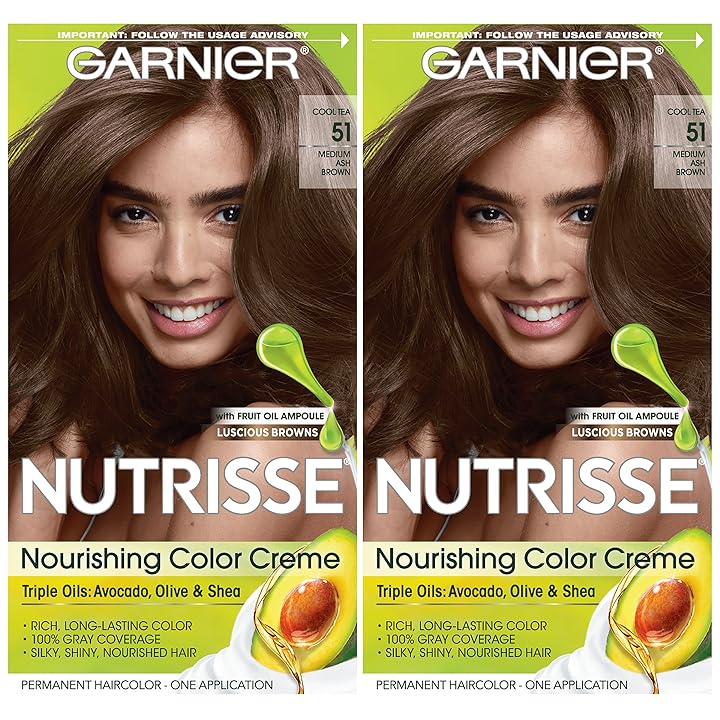 Mua Garnier Hair Color Nutrisse Nourishing Creme, 51 Medium Ash Brown (Cool  Tea), 2 Count trên Amazon Mỹ chính hãng 2023 | Fado