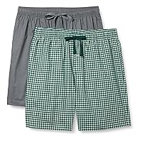 Amazon Essentials Men's Cotton Poplin Pajama Shorts, Pack of 2
