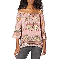 Angie Women's Cold Shoulder Printed Top