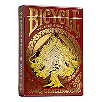 Bicycle Red Dragon Gold Foil Premium Playing Cards, 1 Deck