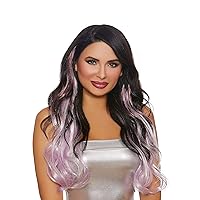 Dreamgirl Women's Long Wavy Burgundy/Pale Lavender Three-Piece Hair Extensions, Multi, One Size