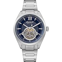 Ingersoll The Shelby Men's 44mm Automatic Watch with Blue Dial with Open Heart and Silver Stainless Steel Bracelet I10902B