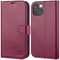 OCASE Compatible with iPhone 14 Wallet Case, PU Leather Flip Folio Case with Card Holders RFID Blocking Kickstand [Shockproof TPU Inner Shell] Phone Cover 6.1 Inch 2022 (Burgundy)