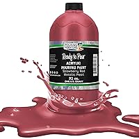 Pouring Masters Strawberry Red Metallic Pearl Acrylic Ready to Pour Pouring Paint – Premium 32-Ounce Pre-Mixed Water-Based - for Canvas, Wood, Paper, Crafts, Tile, Rocks and More
