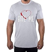 I Hate Valentine's Day Shirts, Men Crew Neck T-Shirts Stupid Cupid Graphic Tee - Bite Me