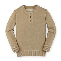 Hope & Henry Boys' Long Sleeve Henley Pullover Sweater