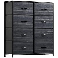 YITAHOME Dresser with 8 Drawers - Fabric Storage Tower, Organizer Unit for Bedroom, Hallway, Closets - Sturdy Steel Frame, Wooden Top & Easy Pull Fabric Bins, Charcoal Black Wood Grain