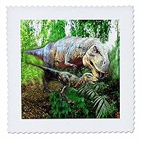 3dRose LLC Dinosaurs 10 by 10-Inch Quilt, Square