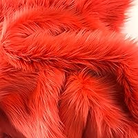 | Faux Fur Fabric Pieces | US Based Seller | Shaggy Squares | Craft, Sewing, Costumes (8x8 inches, Tangerine Orange)