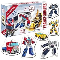 Transformers Toy magdum Time for Heroes - 20 Large Magnets for Kids Magnetic Board - Fridge Magnets for Kids - Magnets, Fridges, Magnetic Toy for Children from 3 Years