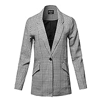 Women's Casual Soft Long Sleeves Open Front Patterned Thin Blazer Jacket