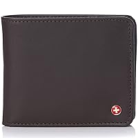 Alpine Swiss RFID Protected Men’s Max Coin Pocket Bifold Wallet with Divided Bill Section Comes in a Gift Box