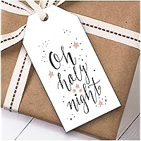 White Star Oh Holy Night Christmas Gift Tags (Present Favor Labels)