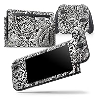 Compatible with Nintendo Wii - Skin Decal Protective Scratch-Resistant Removable Vinyl Wrap Cover - Black & White Pasiley Pattern