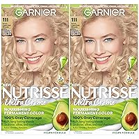 Garnier Hair Color Nutrisse Nourishing Creme, 111 Extra-Light Ash Blonde (White Chocolate) Permanent Hair Dye, 2 Count (Packaging May Vary)