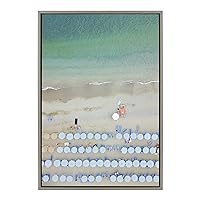 Sylvie Monterosso 12 Framed Canvas Wall Art by Rachel Dowd, 23x33 Gray, Relaxing Beach Art for Wall